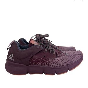 Salomon Predict SOC Running Shoes for Women, Flint/Wine Tasting/Brick Dust, 9